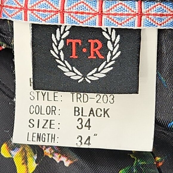 Tailored Recreation Premium Pants Men's 34x34 Black Chambray EUC Stretch TRD-203 - Picture 14 of 16